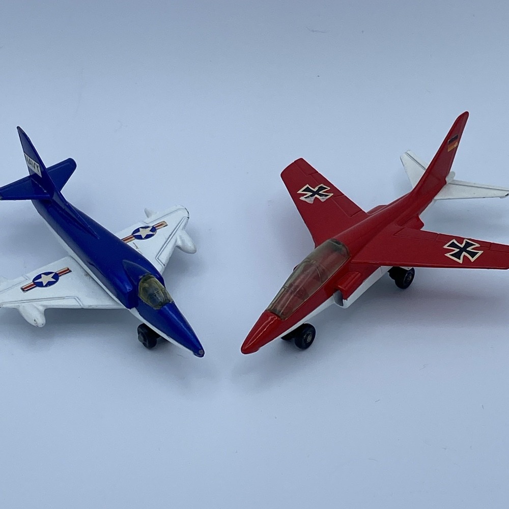 1973 Matchbox Skyhawk A-4F Fighter Jet & Sky Busters SB-11 Toy Made in England